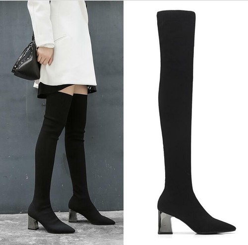 thigh high elastic boots